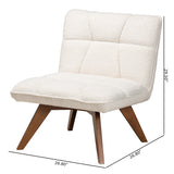Baxton Studio Darielle Japandi Cream Boucle Fabric and Walnut Brown Finished Rubberwood Accent Chair White/Walnut Brown BBT5453-Maya-Cream/Walnut-CC