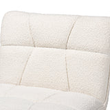 Baxton Studio Darielle Japandi Cream Boucle Fabric and Walnut Brown Finished Rubberwood Accent Chair White/Walnut Brown BBT5453-Maya-Cream/Walnut-CC