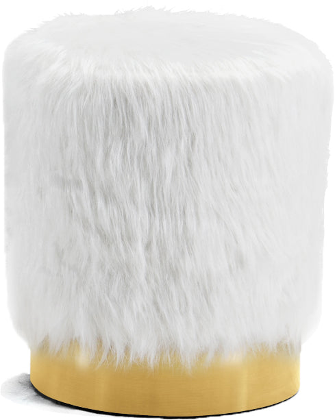 Joy Faux Fur Ottoman - Thumbnail 2