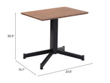 English Elm EE2816 MDF, Steel Mid Century Commercial Grade Side Table Brown, Black MDF, Steel