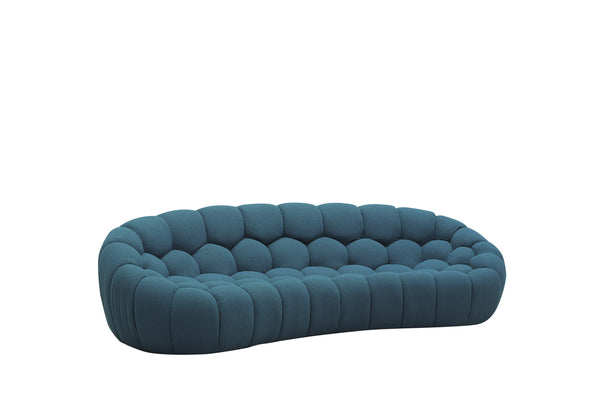 VIG Furniture Divani Casa Yolonda - Modern Curved Dark Teal Fabric Sofa VGEV2126C-SOFA-C-15