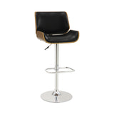 Contemporary Upholstered Adjustable Bar Stool and Chrome