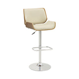 Contemporary Upholstered Adjustable Bar Stool and Chrome