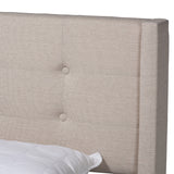 Baxton Studio Casol Mid-Century Modern Transitional Beige Fabric Upholstered Queen Size Platform Bed