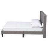 Baxton Studio Casol Mid-Century Modern Transitional Grey Fabric Upholstered Queen Size Platform Bed