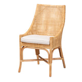 Bella Modern Bohemian Natural Brown Rattan Dining Chair