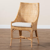 Baxton Studio Bella Modern Bohemian Natural Brown Rattan Dining Chair