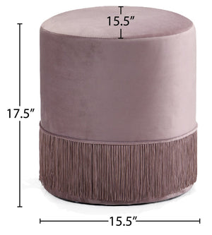 Teddy Velvet / Engineered Wood / Foam Contemporary Pink Velvet Ottoman/Stool - 15.5" W x 15.5" D x 17.5" H