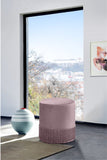 Teddy Velvet / Engineered Wood / Foam Contemporary Pink Velvet Ottoman/Stool - 15.5" W x 15.5" D x 17.5" H
