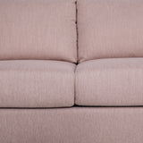 Dupont Contemporary 3 Seater Fabric Sofa, Light Blush and Espresso Noble House