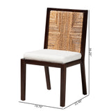 Baxton Studio Joana Modern Bohemian Dark Brown Mahogany Wood and Natural Abaca Dining Chair Dark Brown/Natural Brown/White Joana-Mahogany-DC