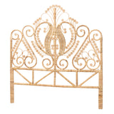 Caelinus Modern Bohemian Natural Brown Rattan Queen Size Standalone Headboard