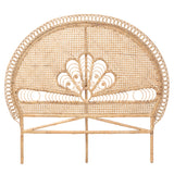 Baxton Studio Marlette Modern Bohemian Natural Brown Rattan Queen Size Standalone Headboard