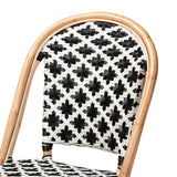 Baxton Studio Ambre Modern French Black and White Weaving Natural Rattan 2-Piece Bistro Chair Set