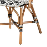 Baxton Studio Ambre Modern French Black and White Weaving Natural Rattan 2-Piece Bistro Chair Set