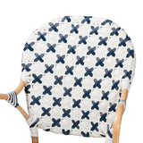 Baxton Studio Bryson Modern French Blue and White Weaving and Natural Rattan Bistro Chair