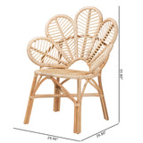 Baxton Studio Bianca Modern Bohemian Natural Brown Rattan Flower Chair