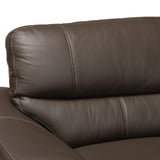 Baxton Studio Townsend Modern Brown Full Leather Sectional Sofa with Right Facing Chaise