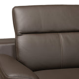 Baxton Studio Reverie Modern Brown Full  Leather Sectional Sofa with Right Facing Chaise