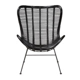 Baxton Studio Colorado Modern Bohemian Black Rattan and Metal Accent Chair