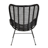 Baxton Studio Colorado Modern Bohemian Black Rattan and Metal Accent Chair