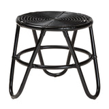 Baxton Studio Pertessa Modern Bohemian Black Finished Rattan End Table