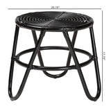 Baxton Studio Pertessa Modern Bohemian Black Finished Rattan End Table