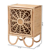 Baxton Studio Acelin Modern Bohemian Natural Brown Rattan Nightstand