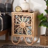 Baxton Studio Acelin Modern Bohemian Natural Brown Rattan Nightstand