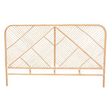 Baxton Studio Walid Modern Bohemian Natural Brown Rattan Queen Size Standalone Headboard