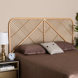 Baxton Studio Walid Modern Bohemian Natural Brown Rattan Queen Size Standalone Headboard