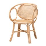 Baxton Studio Palesa Modern Bohemian Natural Brown Rattan Dining Chair