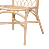 Baxton Studio Doria Modern Bohemian Natural Brown Rattan 2-Piece Dining Chair Set