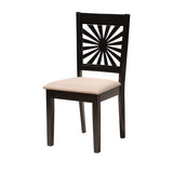 Baxton Studio Olympia Modern Beige Fabric and Espresso Brown Finished Wood 6-Piece Dining Set