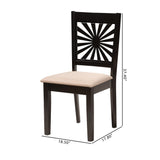 Baxton Studio Olympia Modern Beige Fabric and Espresso Brown Finished Wood Dining Chair