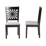 Baxton Studio Olympia Modern Grey Fabric and Espresso Brown Finished Wood Dining Chair