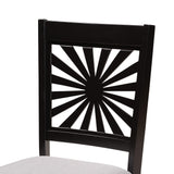 Baxton Studio Olympia Modern Grey Fabric and Espresso Brown Finished Wood Dining Chair