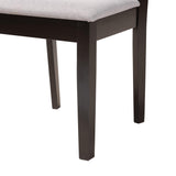 Baxton Studio Olympia Modern Grey Fabric and Espresso Brown Finished Wood Dining Chair