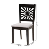 Baxton Studio Olympia Modern Grey Fabric and Espresso Brown Finished Wood Dining Chair