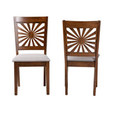 Baxton Studio Olympia Modern Grey Fabric and Walnut Brown Finished Wood Dining Chair