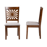 Baxton Studio Olympia Modern Grey Fabric and Walnut Brown Finished Wood Dining Chair