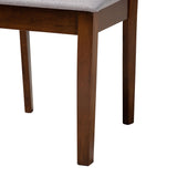 Baxton Studio Deanna Modern Grey Fabric and Walnut Brown Finished Wood 2-Piece Dining Chair Set