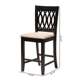 Baxton Studio Florencia Modern Beige Fabric and Espresso Brown Finished Wood Counter Stool