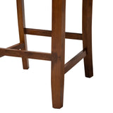 Baxton Studio Florencia Modern Grey Fabric and Walnut Brown Finished Wood Counter Stool