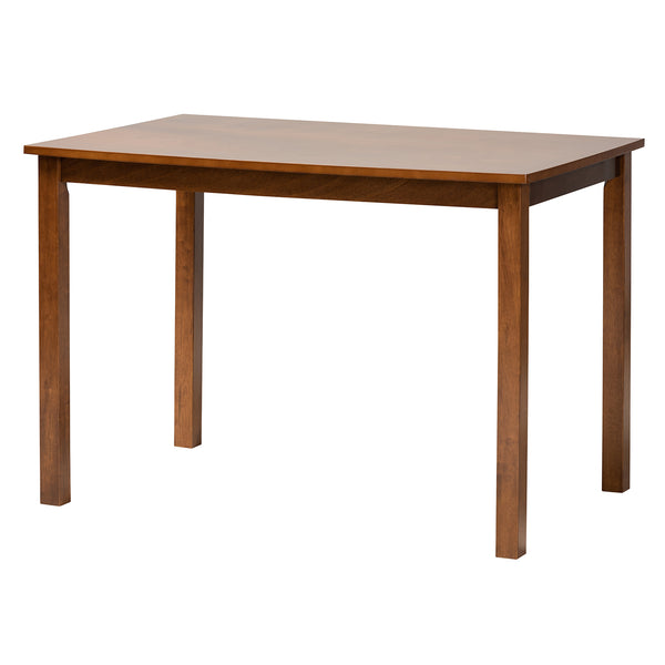 Baxton Studio Genesis Modern Grey Fabric and Walnut Brown Finished Wood 5-Piece Dining Set