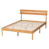 Baxton Studio Quincia Japandi Sandy Brown Finished Wood Queen Size Platform Bed