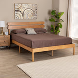 Baxton Studio Quincia Japandi Sandy Brown Finished Wood Queen Size Platform Bed