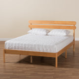 Baxton Studio Quincia Japandi Sandy Brown Finished Wood Queen Size Platform Bed