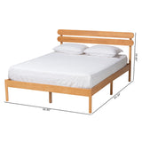 Baxton Studio Quincia Japandi Sandy Brown Finished Wood Queen Size Platform Bed