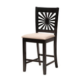 Baxton Studio Olympia Modern Beige Fabric and Espresso Brown Finished Wood 5-Piece Pub Set